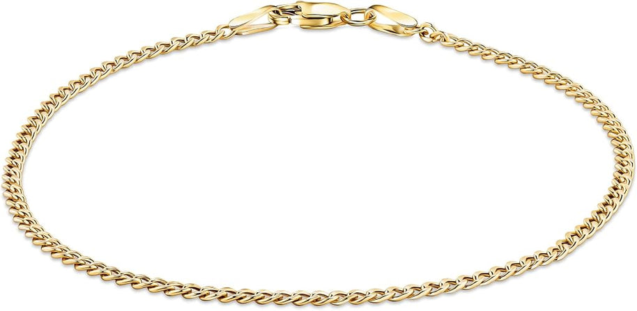 10K Yellow Gold Curb Cuban Anklet