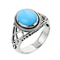 White Gold Trinity Knot Turquoise Ring