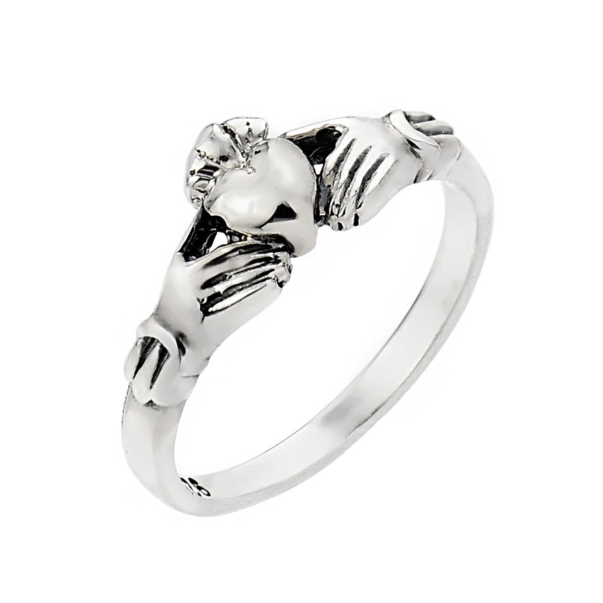 Solid Sterling Silver Ladies Claddagh Ring