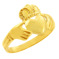 Solid Gold Traditional Claddagh Ring (Available In Yellow/Rose/White Gold)