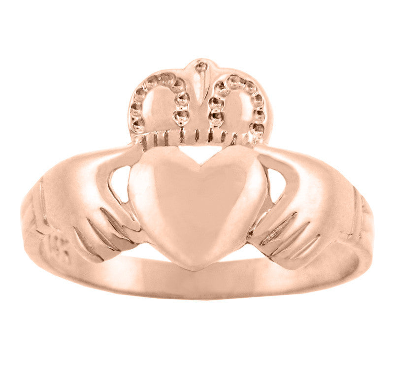 Solid Gold Traditional Claddagh Ring (Available In Yellow/Rose/White Gold)