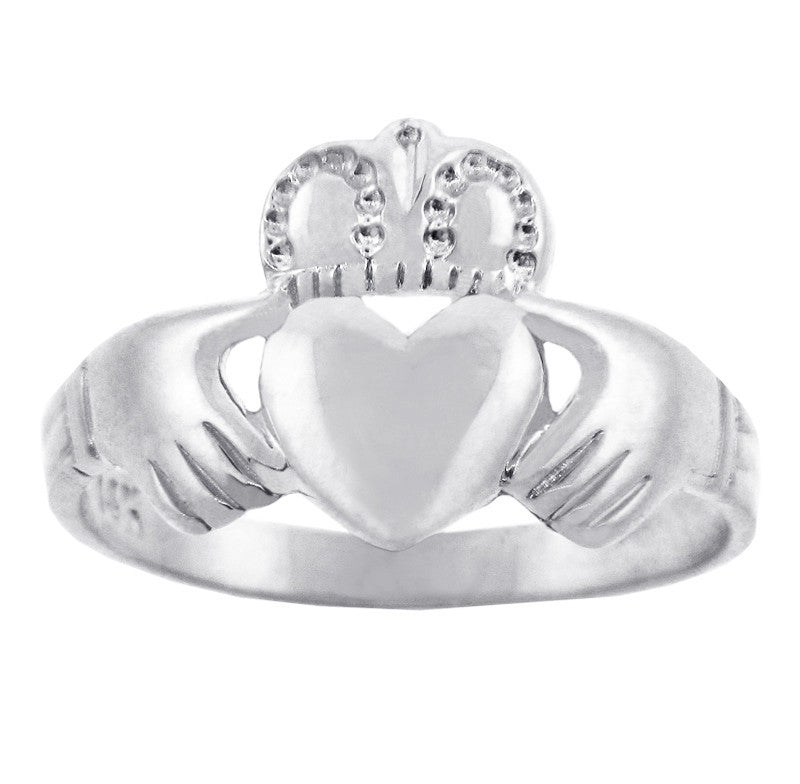 Solid Gold Traditional Claddagh Ring (Available In Yellow/Rose/White Gold)