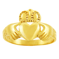 Solid Gold Traditional Claddagh Ring (Available In Yellow/Rose/White Gold)