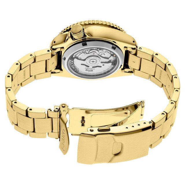 Seiko 5 Sports SRPK20 Blue Dial Gold Tone Men's Watch