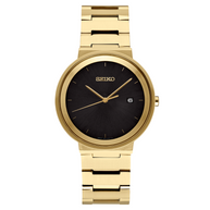 Seiko SUR488 Essentials Black Sunray Dial Gold Women's Watch