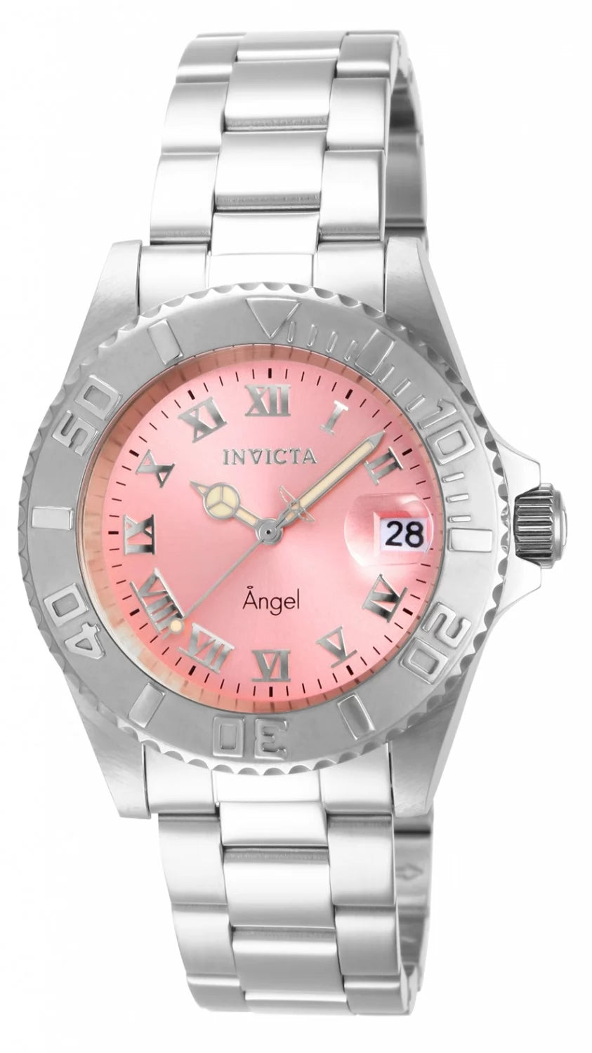 Invicta Men's 14360 Angel Quartz 3 Hand Pink Dial Watch