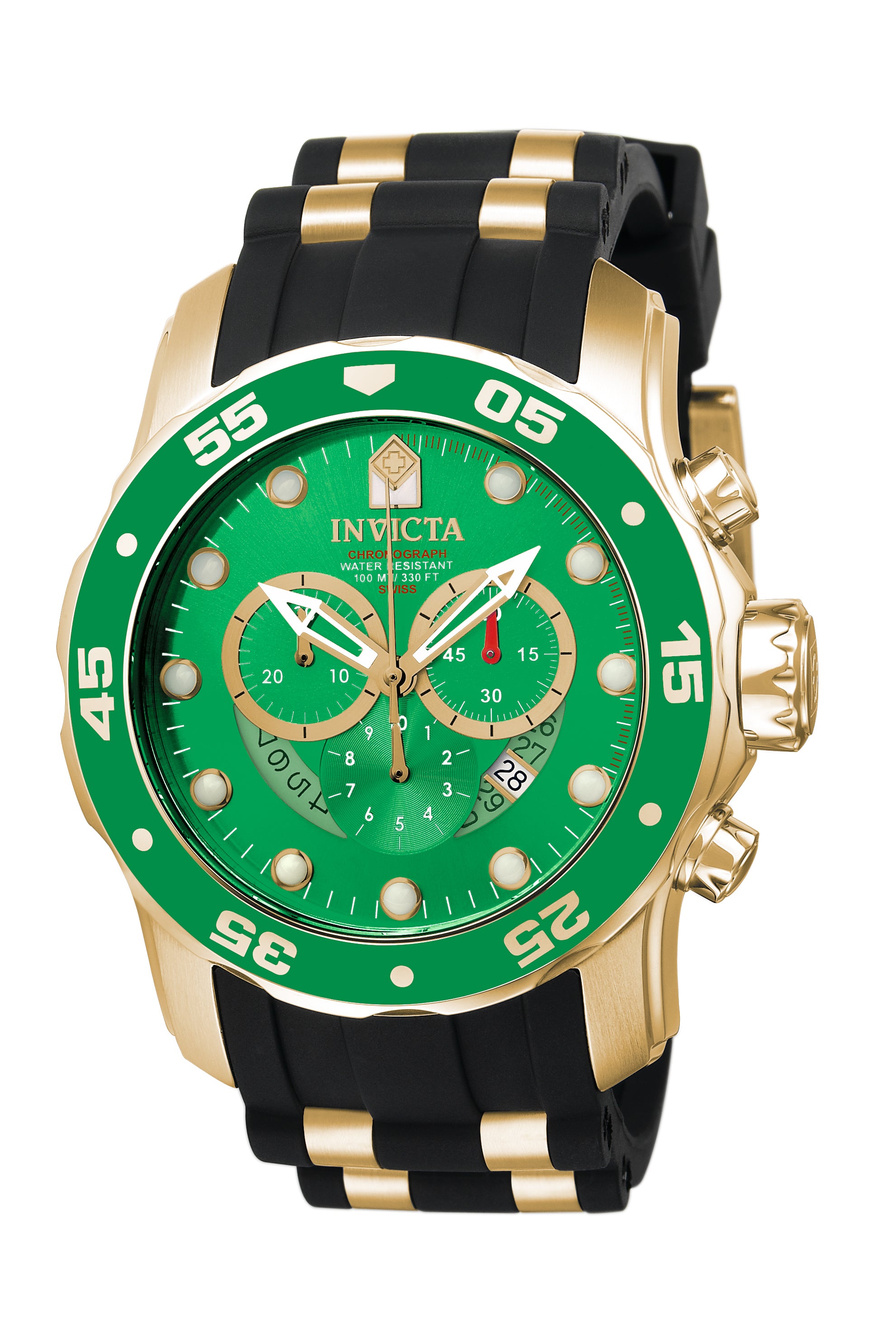 Invicta Men's 6984 Pro Diver Quartz Chronograph Green Dial Watch