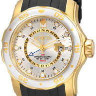 Invicta Men's 6995 Pro Diver Quartz GMT Silver, Gold Dial Watch