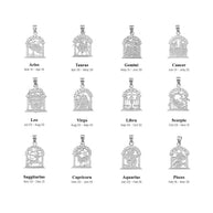 Solid Gold 12 Zodiac Signs Pendant Necklace (Available in Yellow/Rose/White Gold)