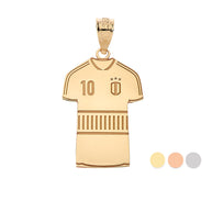 Gold Personalized Soccer Jersey Engravable Name & Number Fútbol Sports Pendant Necklace