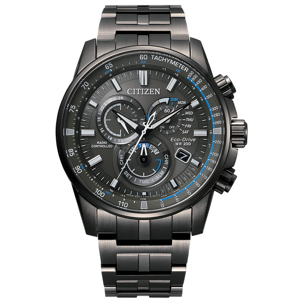 CB5887-55H Citizen Eco Drive PCAT Chronograph Black Dial Watch
