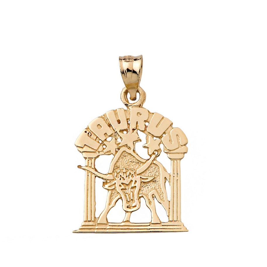 Solid Gold 12 Zodiac Signs Pendant Necklace (Available in Yellow/Rose/White Gold)