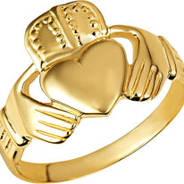 Gold Men's Symbolic Claddagh Ring (Available in Yellow/Rose/White Gold)