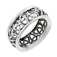 Sterling Silver Trinity Knot Band Celtic Wedding Ring