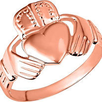 Gold Men's Symbolic Claddagh Ring (Available in Yellow/Rose/White Gold)