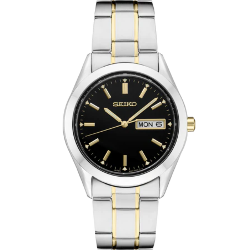 Seiko SUR363 Men's Quartz Black Dial Steel Bracelet Watch