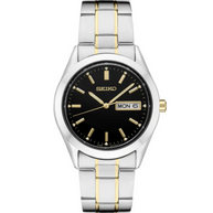 Seiko SUR363 Men's Quartz Black Dial Steel Bracelet Watch