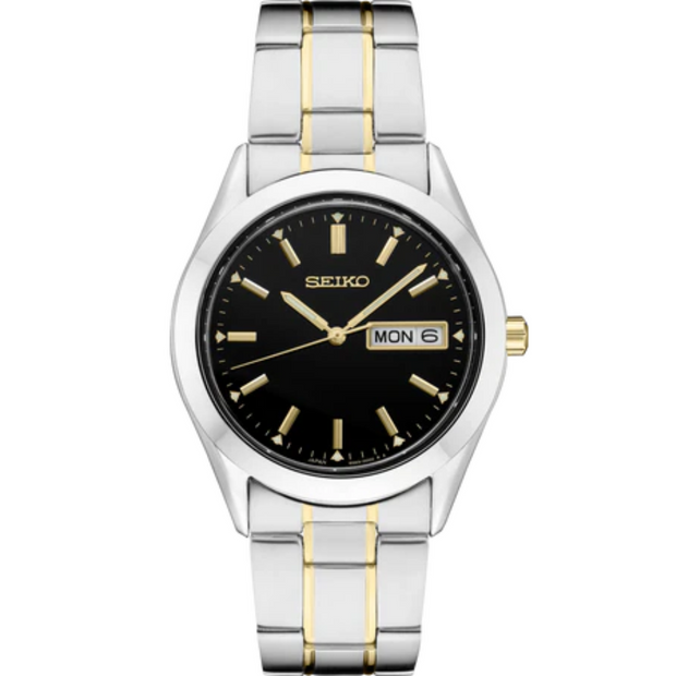 Seiko SUR363 Men's Quartz Black Dial Steel Bracelet Watch