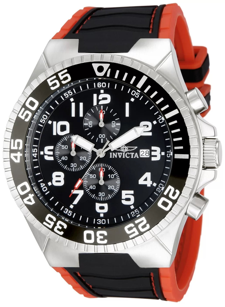 Invicta Men's 12412 Pro Diver Quartz 3 Hand Black Dial Watch