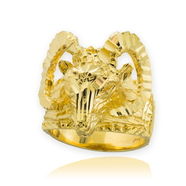 Gold Mountain Ram Aries Ring(Available in Yellow/Rose/White Gold)