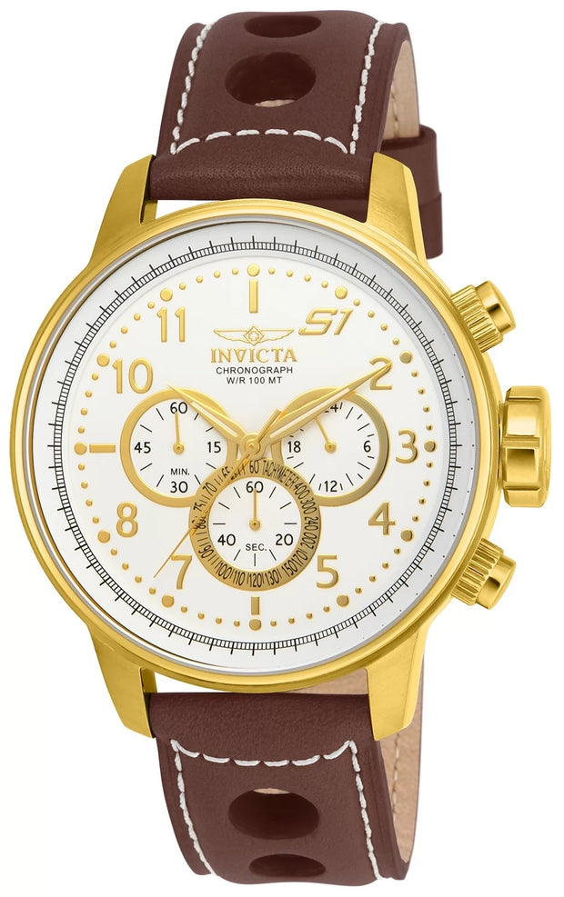 Invicta Men's 16011 S1 Rally Quartz Multifunction Gold, Antique Silver Dial Watch