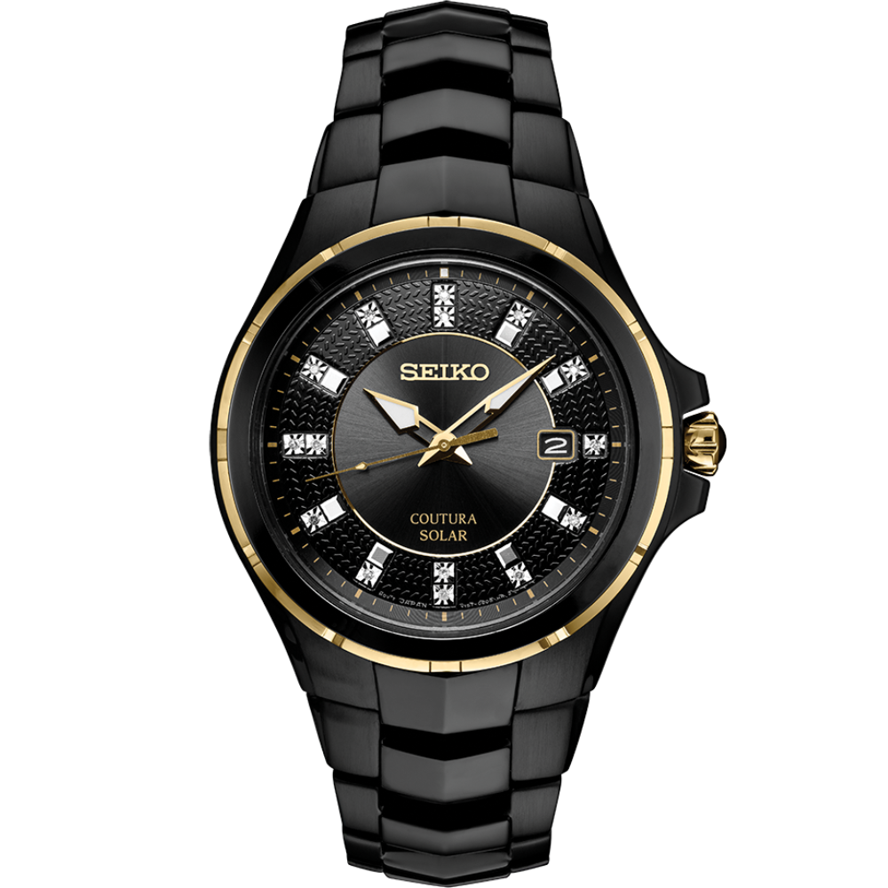 SNE506 Seiko Coutura Solar Black Dial Diamond Men's Watch
