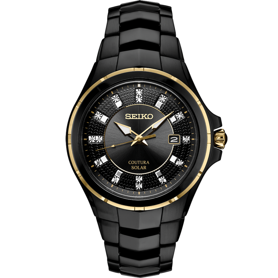 SNE506 Seiko Coutura Solar Black Dial Diamond Men's Watch