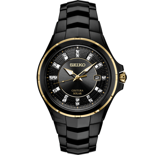 SNE506 Seiko Coutura Solar Black Dial Diamond Men's Watch