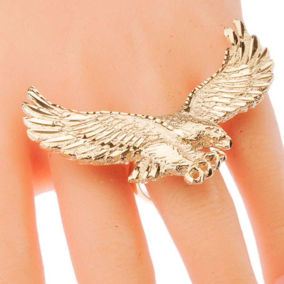 Gold Flying Eagle Ring (Available in Yellow/Rose/White Gold)