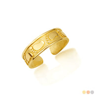 Gold Woman's Pathway Footprint Toe Ring (Available in Yellow/Rose/White Gold)