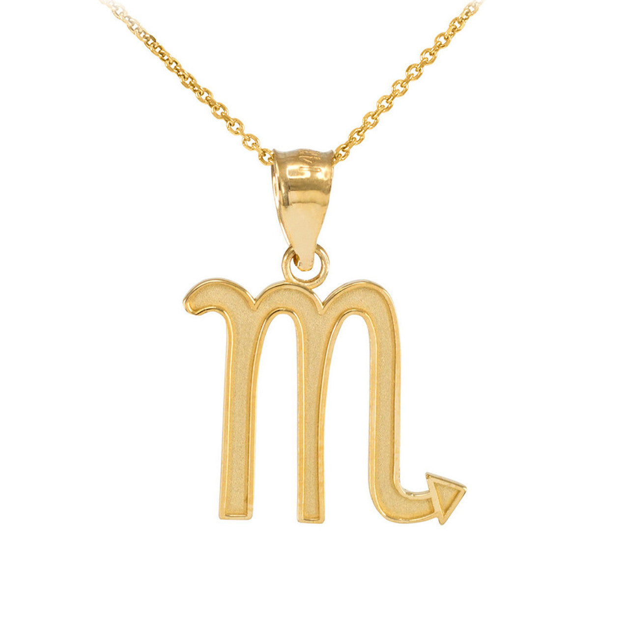 Gold Zodiac Sign Pendant Necklace (Available in Yellow/Rose/White Gold)