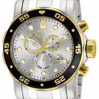 Invicta Men's 80040 Pro Diver Quartz Chronograph Silver Dial Watch