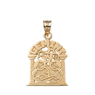 Solid Gold 12 Zodiac Signs Pendant Necklace (Available in Yellow/Rose/White Gold)