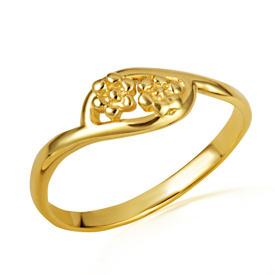 Gold Flower Daisy Band Ring (Available in Yellow/Rose/White Gold)