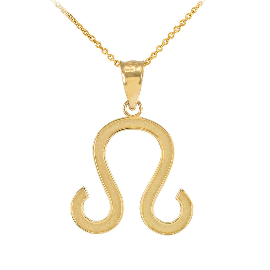 Gold Zodiac Sign Pendant Necklace (Available in Yellow/Rose/White Gold)