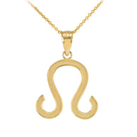 Gold Zodiac Sign Pendant Necklace (Available in Yellow/Rose/White Gold)