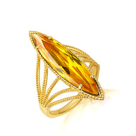 Gold Marquise Cut Gemstone Rope Band Ring (Available in Yellow /Rose/White Gold)
