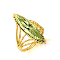 Gold Marquise Cut Gemstone Rope Band Ring (Available in Yellow /Rose/White Gold)