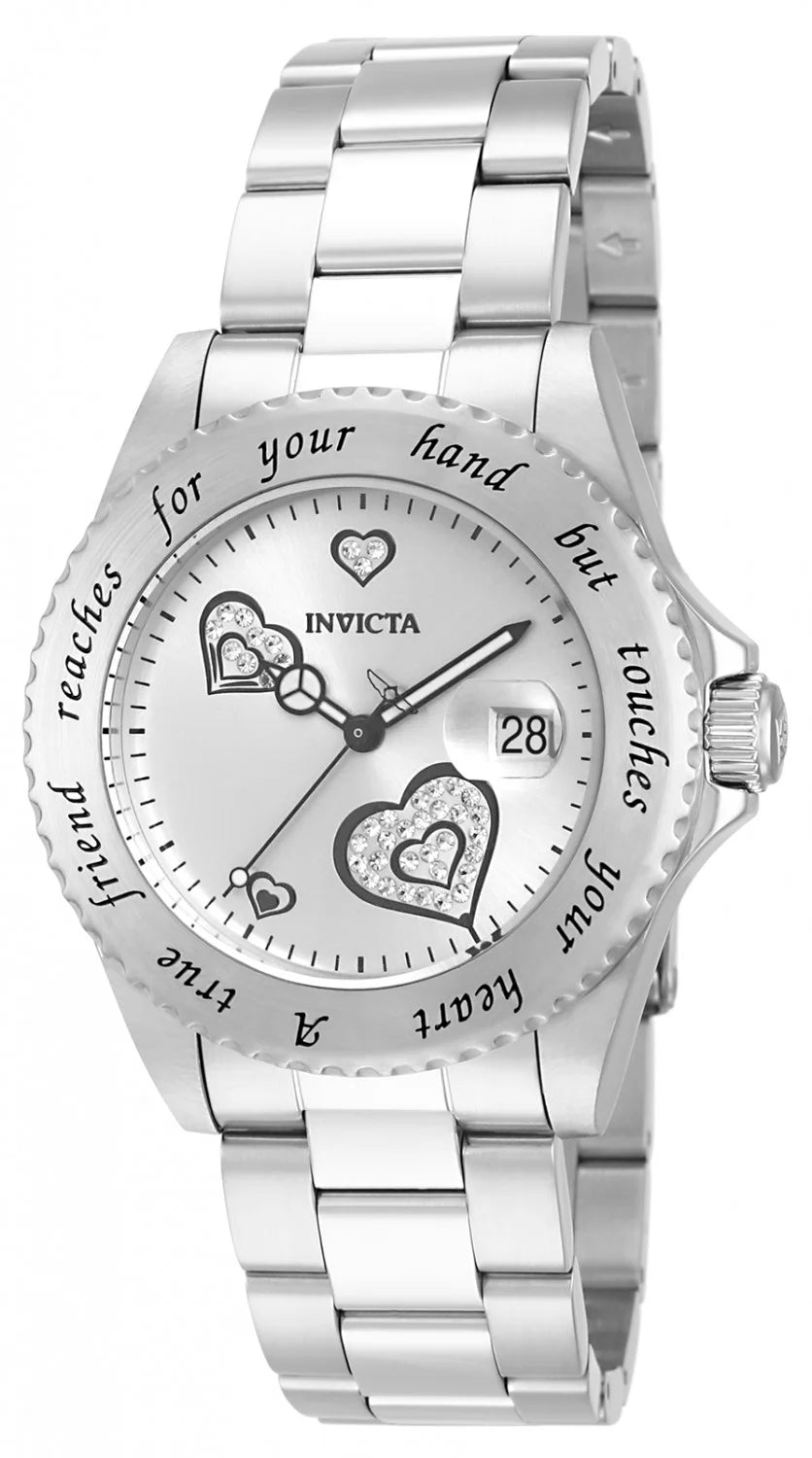 Invicta Women's 14729 Angel Quartz 3 Hand Silver Dial Watch