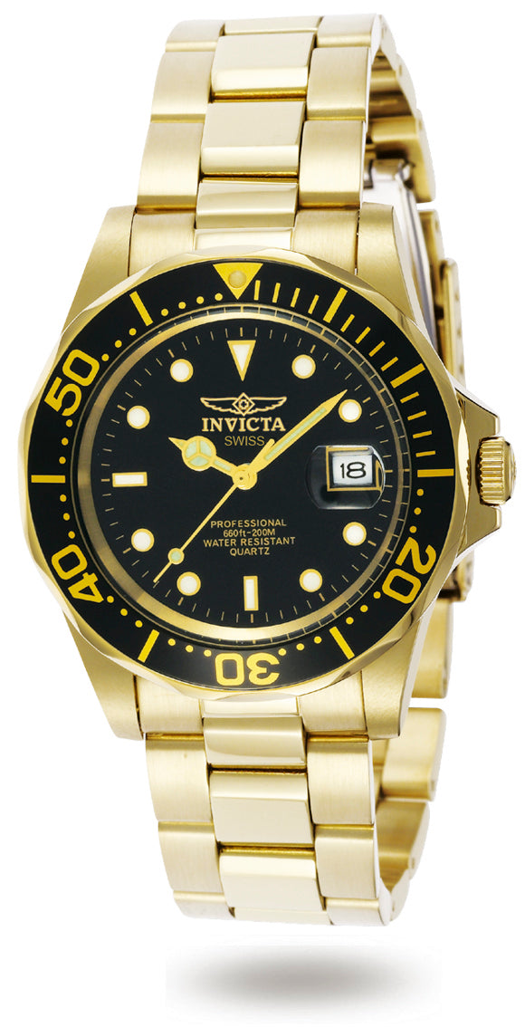 Invicta Men's 9311 Pro Diver Quartz 3 Hand Black Dial Watch