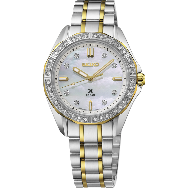 Seiko SUR622 Prospex Quartz Mother of Pearl Women's Watch