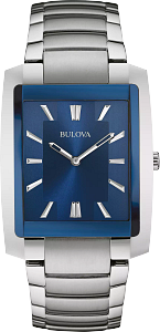 96A169 Bulova Classic Quartz Silver Dial Stainless Steel Men's Leather Watch