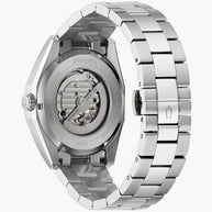 Bulova 96A270 Men's Surveyor Automatic Open Aperture Silver-Tone Watch