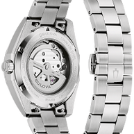 96A345 Bulova Frank Lloyd Wright Automatic Skeleton Dial Stainless Steel Men's Watch