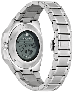 96A346 Bulova Classic Open Heart Automatic Blue Skeleton Dial Stainless Steel Men's Watch