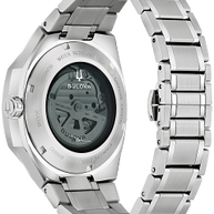 96A346 Bulova Classic Open Heart Automatic Blue Skeleton Dial Stainless Steel Men's Watch