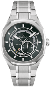 96A346 Bulova Classic Open Heart Automatic Blue Skeleton Dial Stainless Steel Men's Watch
