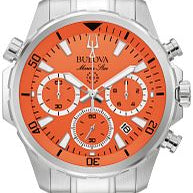 Bulova 96B395 Marine Star Series B Chronograph Orange Dial Men's Watch