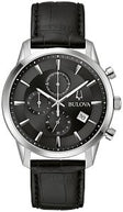Bulova 96B403 Sutton Chronograph Black Dial Leather Strap Men's Watch