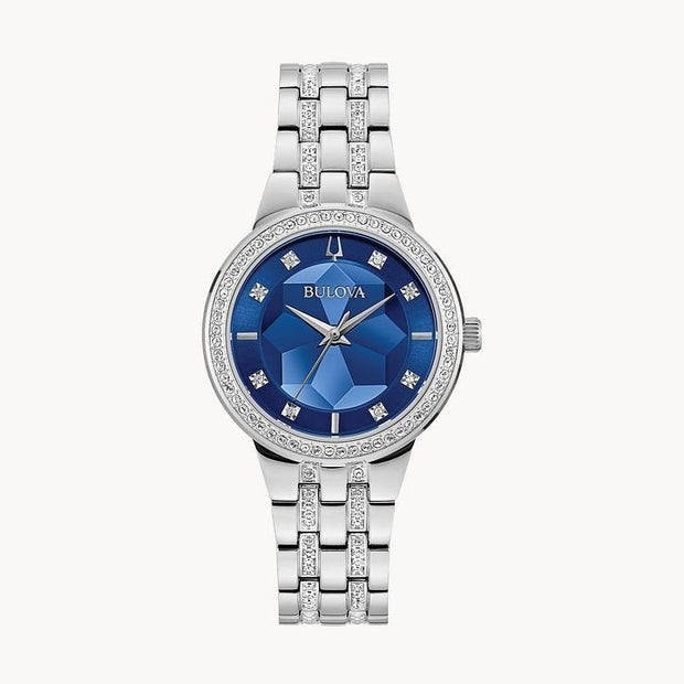 96L276 Bulova Phantom Quartz Crystal Blue Dial Ladies Watch